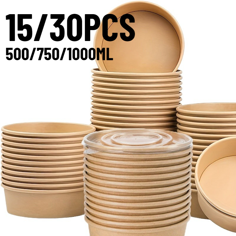 Meal Prep Bowl - 15/30PCS Kraftpapier Kommen Wegwerp Kommen met