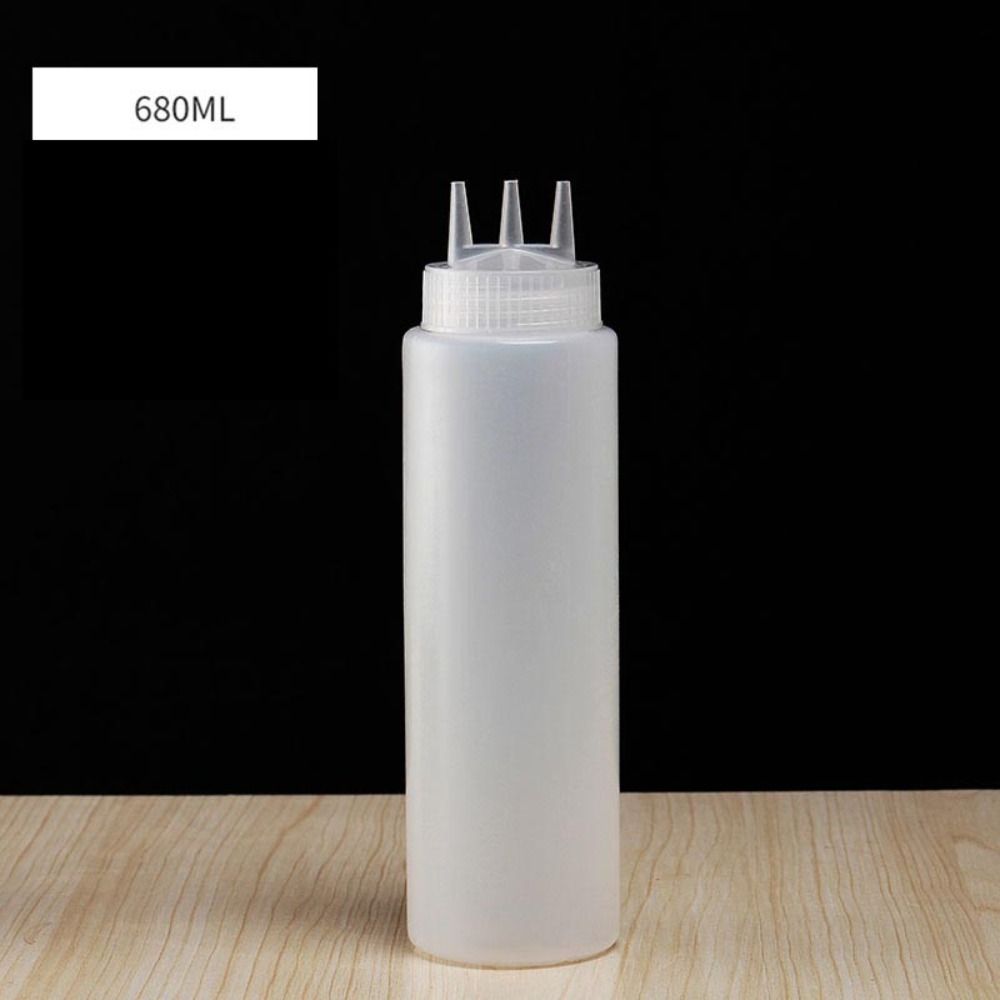 Sauce Squeeze Bottle - Nieuwe Plastic Knijpsausfles Afgestudeerd 3 Nozzles