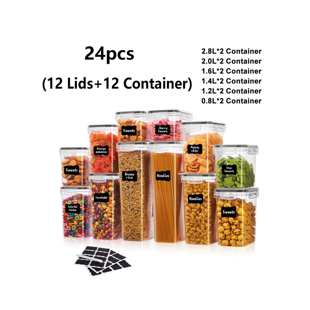 Meal Prep Pasta - 24 stuks afsluitbare voedselbewaarcontainers met deksels,