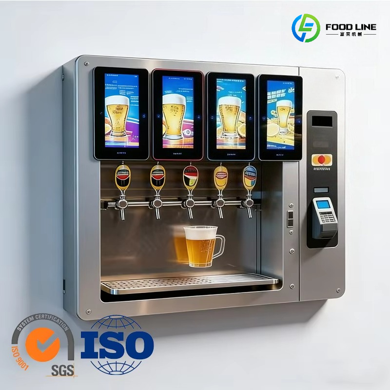 Meal Prep Vending Machine - Bierautomaat Metaal RVS Compact Zelfbedienings-tapinstallatie QR-code