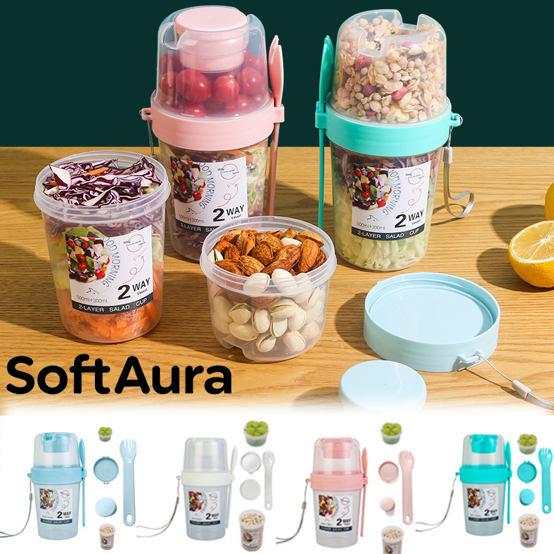 Meal Preparation - SoftAura Ontbijt To Go Bekers Saladebeker