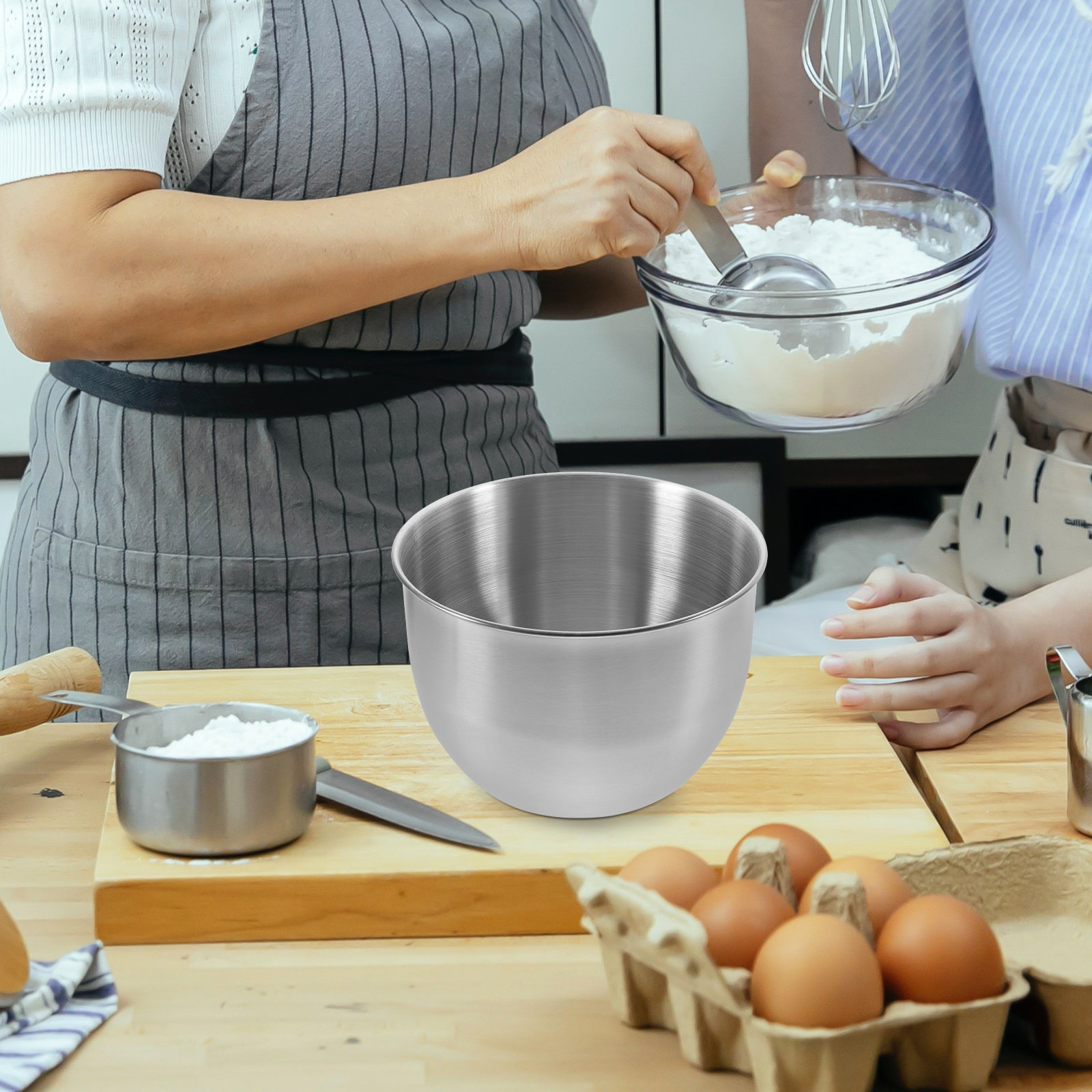 Meal Prep Bowl - Diepe roestvrijstalen mengkom, dikke metalen keukenkom