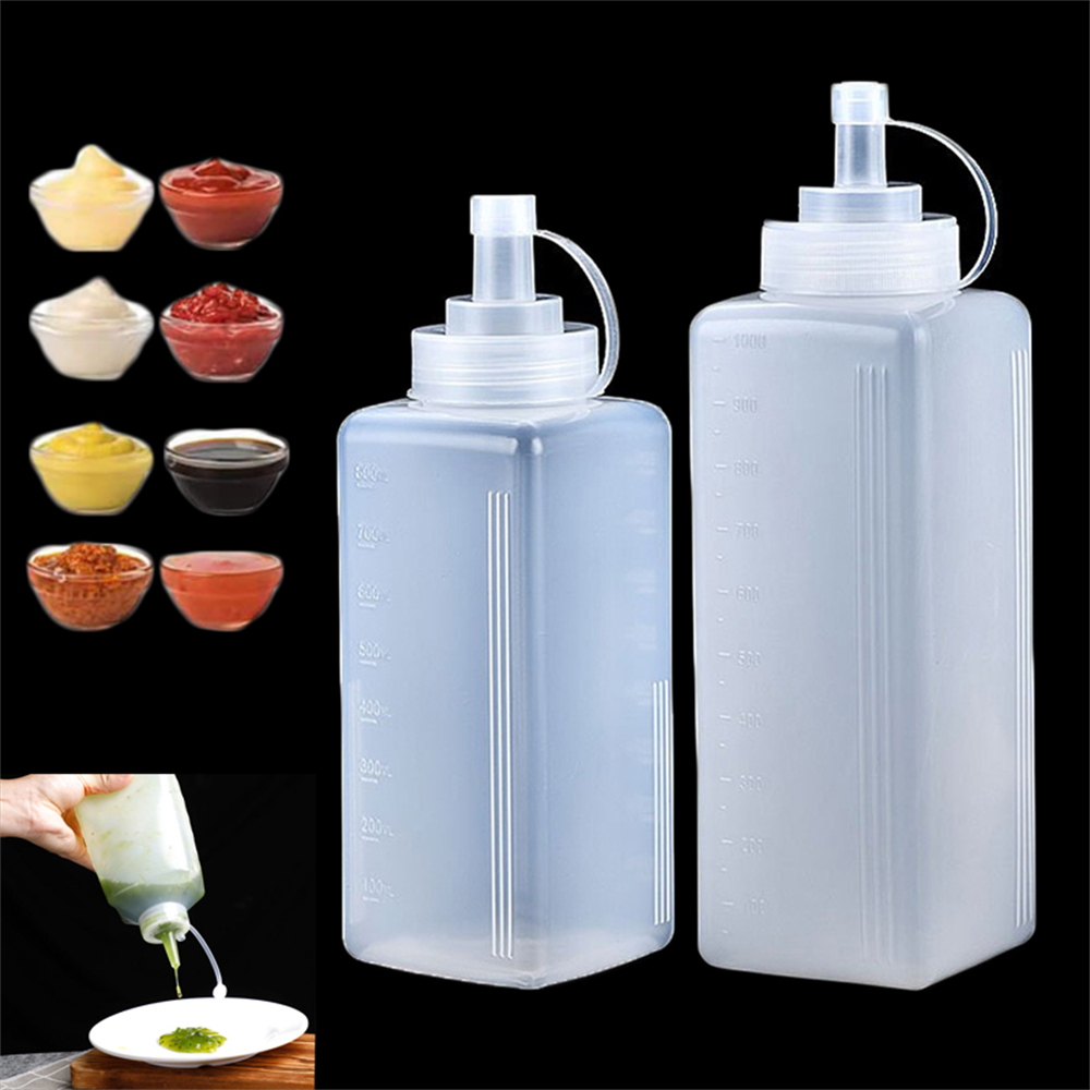 Sauce Squeeze Bottle - 1pack 800/1000ml Plastic Knijpsausfles Grote Kaliber