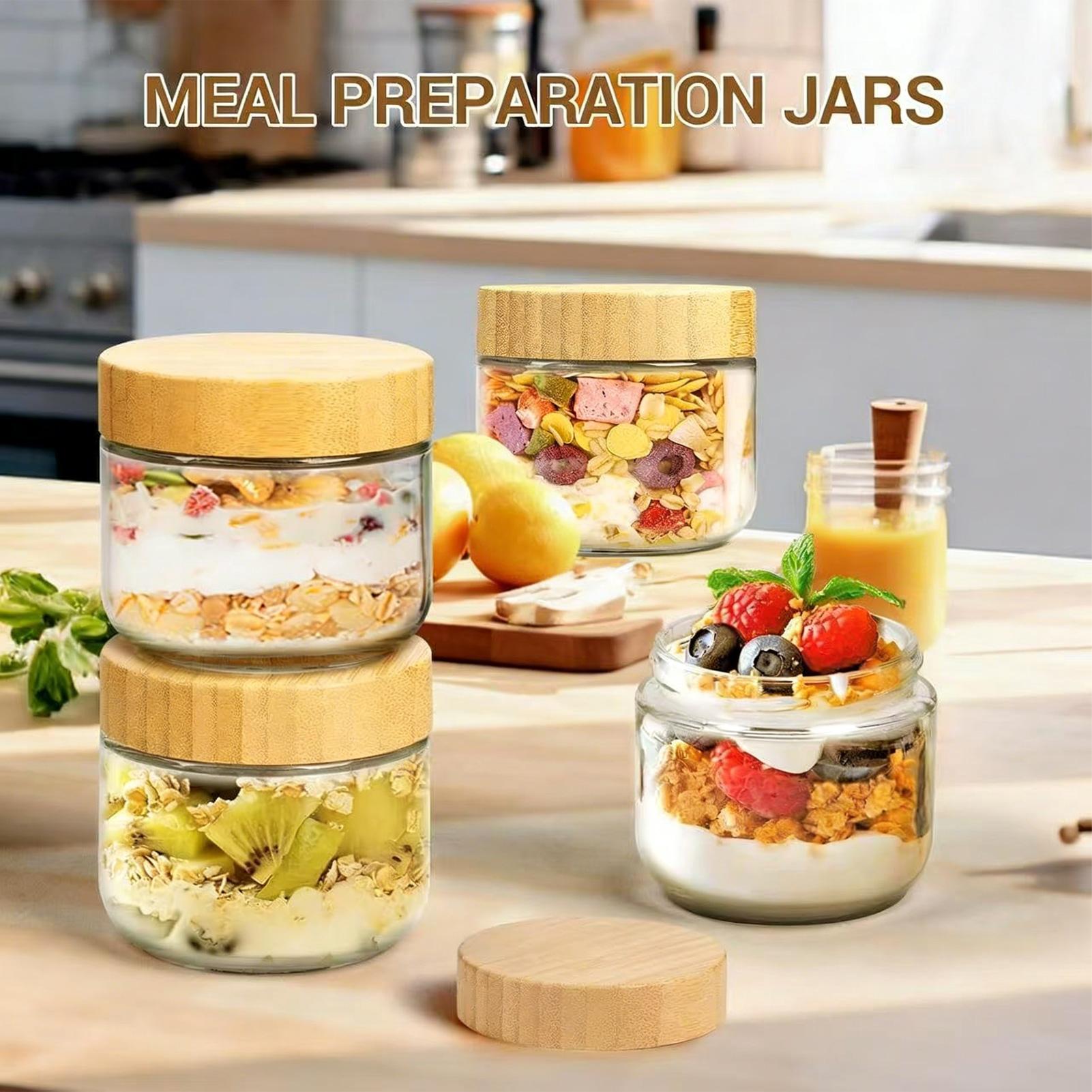 4 glazen potten met luchtdicht - Overnight Oat Jar recensie en prijs