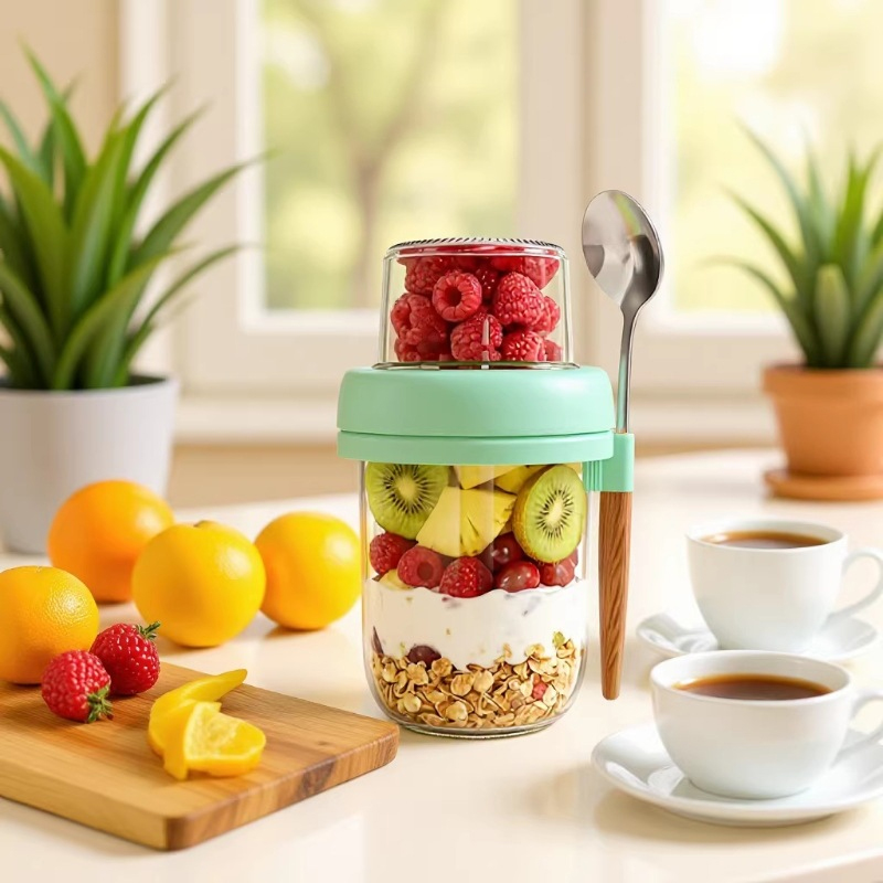 Dubbellaagse glazen overnight  - Overnight Oat Jar recensie en prijs