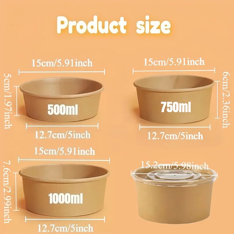 15/30PCS Kraftpapier Kommen We - Meal Prep Bowl recensie en prijs