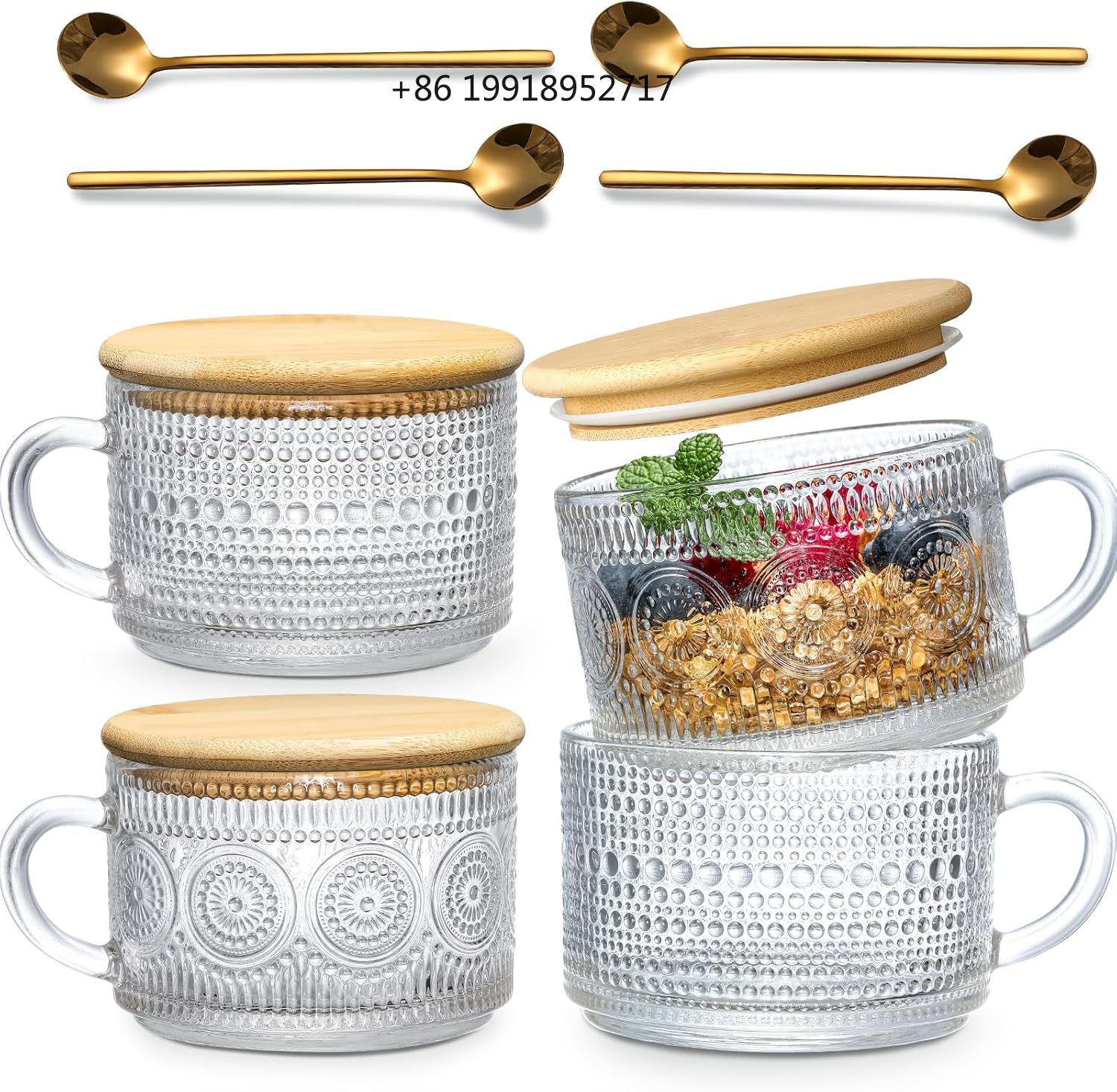 4-delige vintage koffiekopjes  - Overnight Oat Jar recensie en prijs
