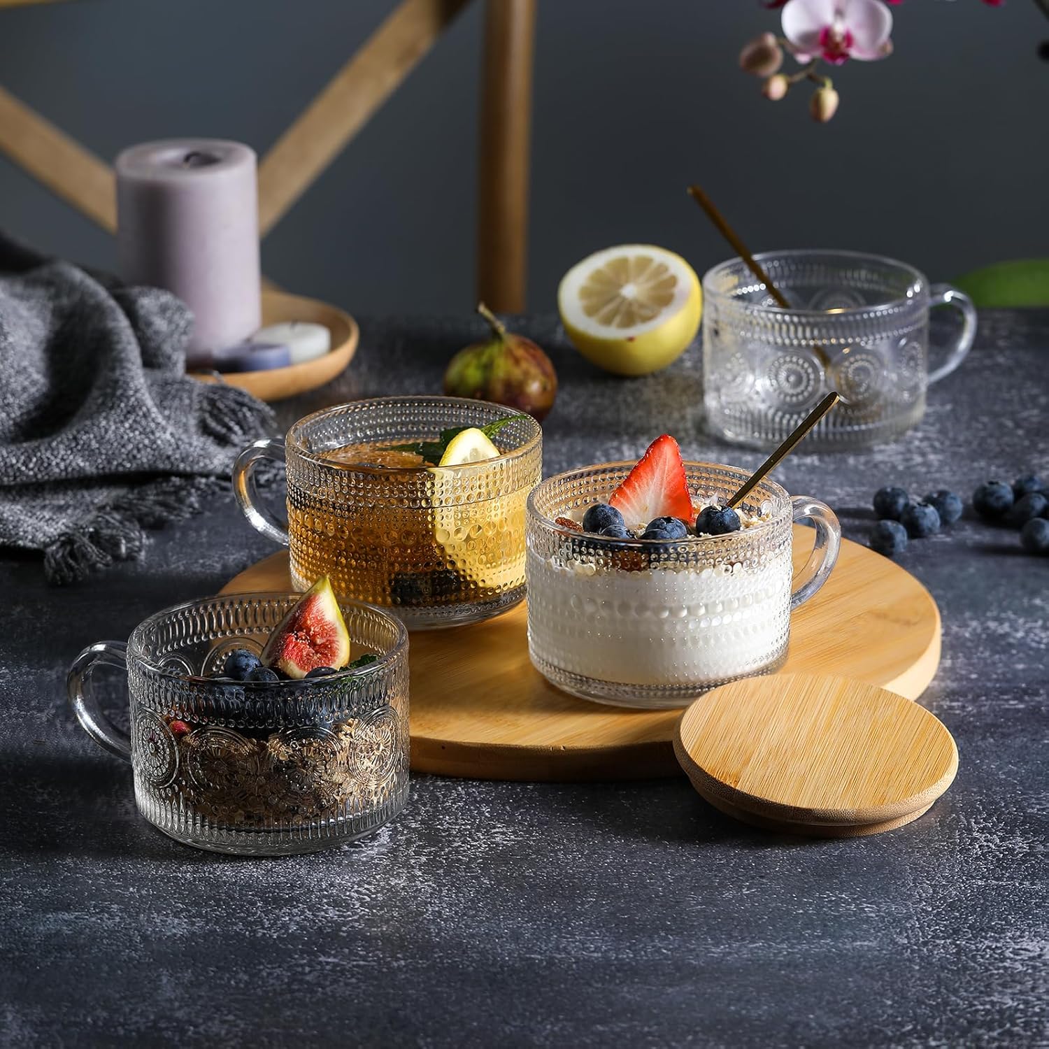 4-delige vintage koffiekopjes  - Overnight Oat Jar recensie en prijs