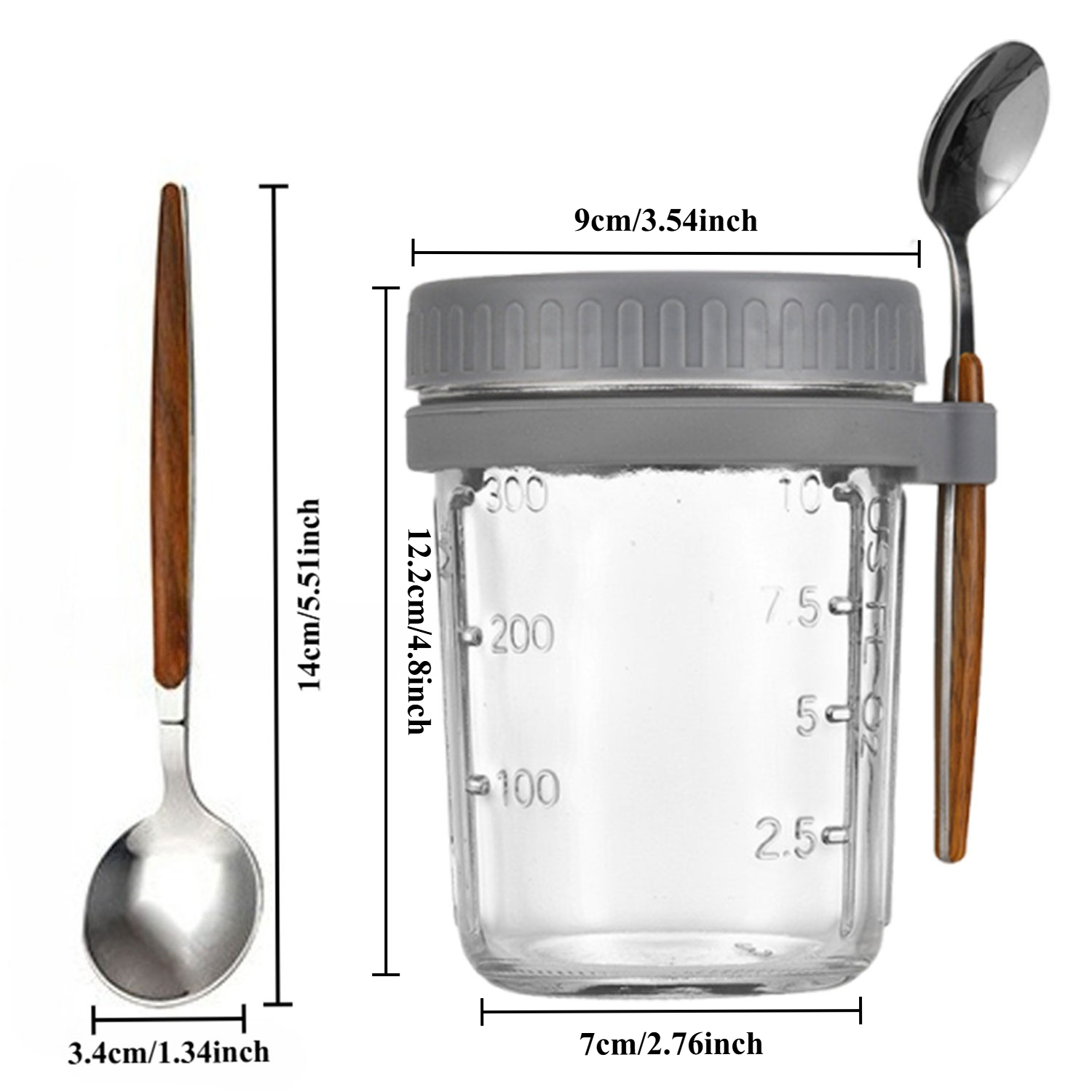 400ML Overnight Haver Cup Glas - Overnight Oat Jar recensie en prijs