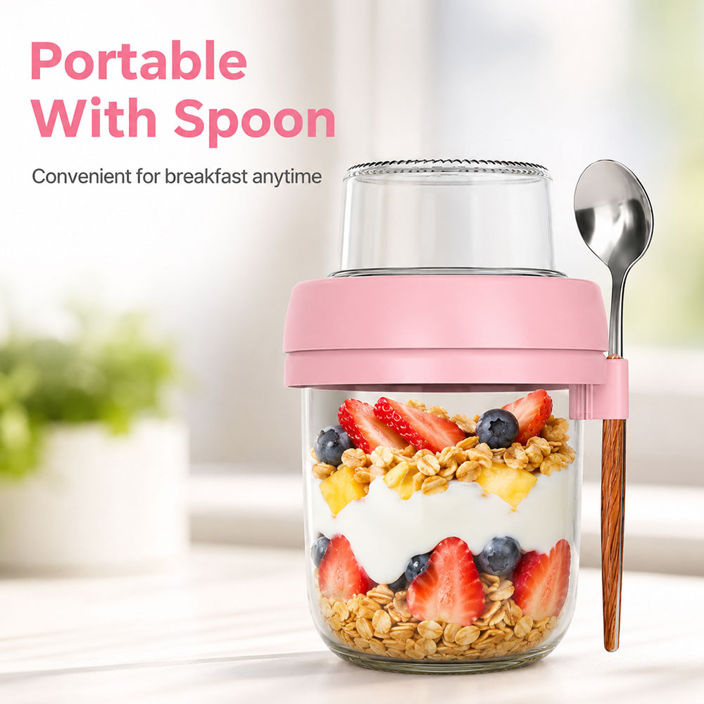 Transparante glazen yoghurtbek - Overnight Oat Jar recensie en prijs